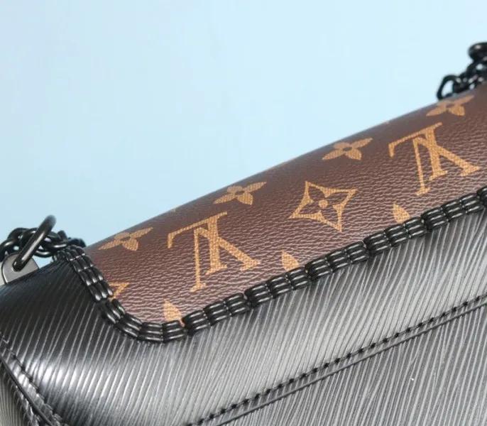Louis Vuitton Epi Leather Twist MM Canvas Trompe loeil Braid Bag In All Black — image 9