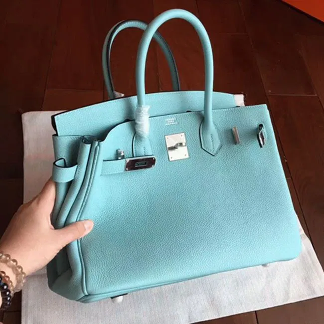 AAAAA Quality Blue Atoll Hermes Birkin 30cm Luxury — image 6