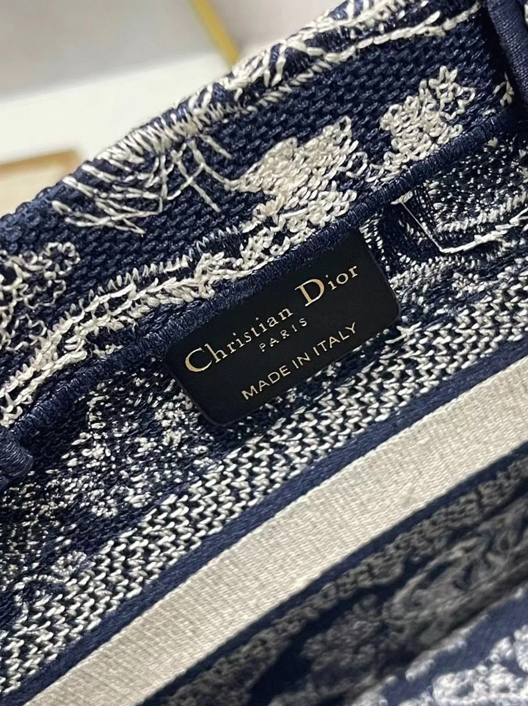 Dior Small Book Tote Bag Knockoff in Blue Toile de Jouy Reverse Embroidery — image 5