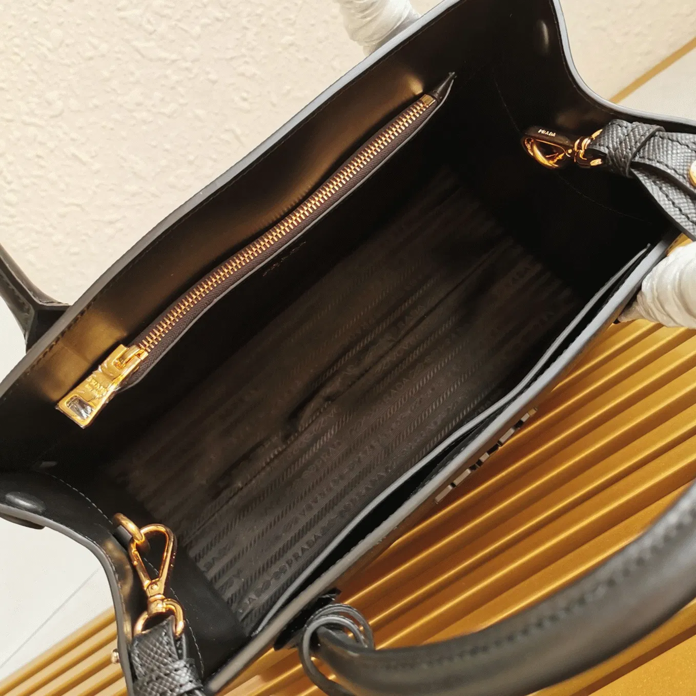 Prada Monochrome Medium Bag Knockoff in Black — image 6
