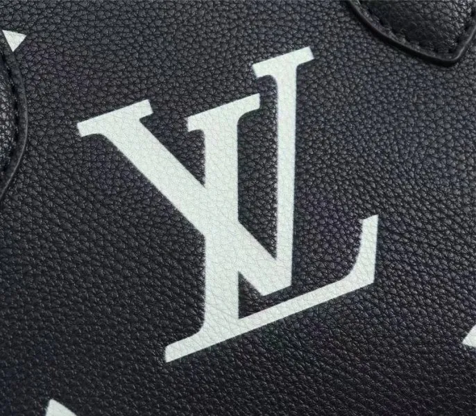 Louis Vuitton Bicolor Monogram Empreinte Leather Onthego PM Bag In Black And Beige — image 9