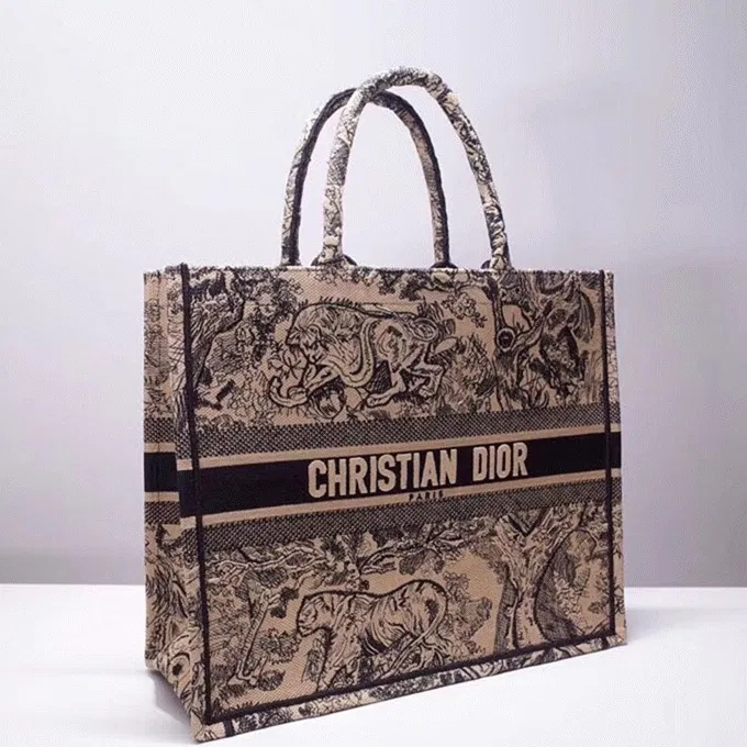 Dior Large Book Tote Bag Imitation in Blue Toile de Jouy Embroidery — image 4