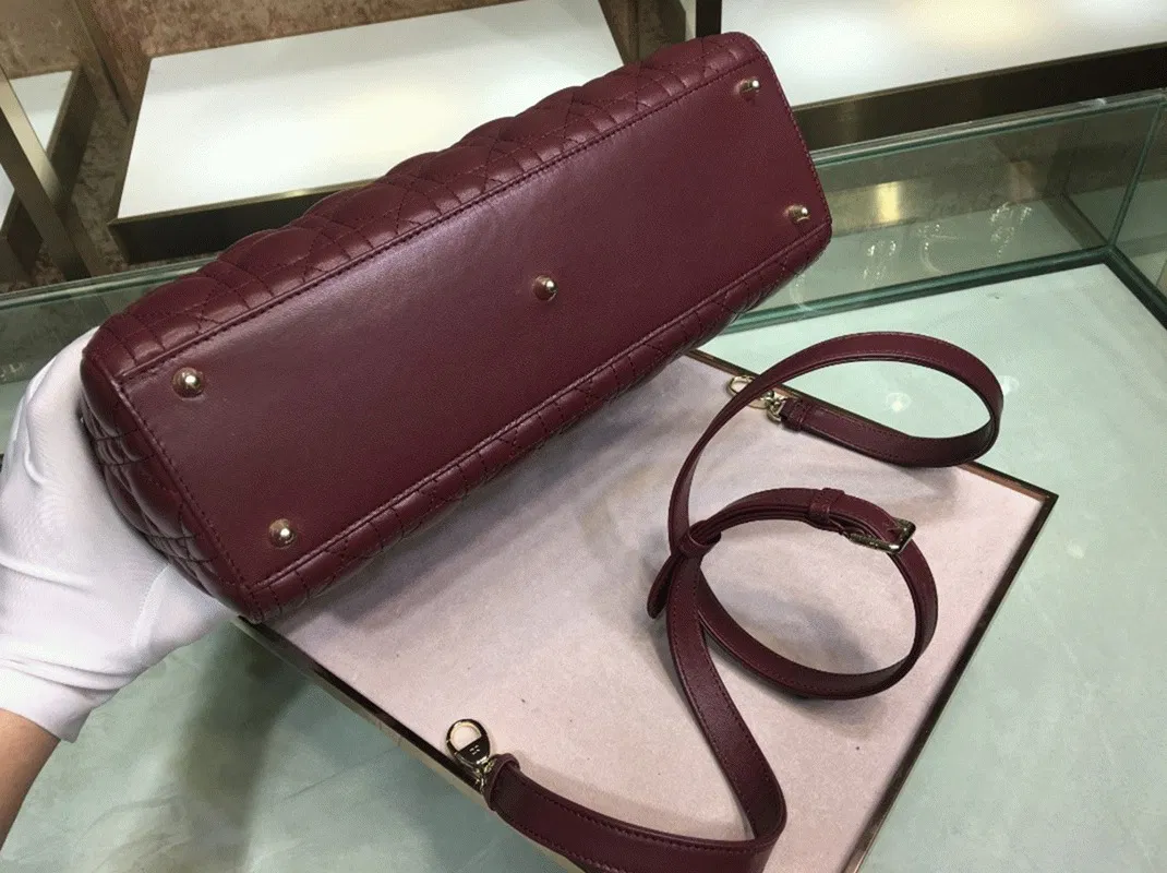 Dior Lady Dior Large Bag in Bordeaux — image 5