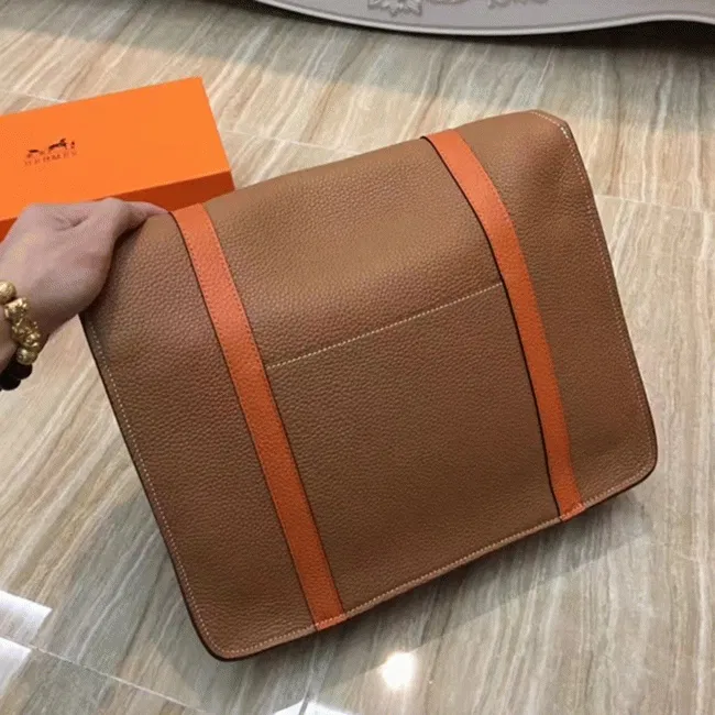 Brown Bicolor Knockoff Hermes Steve Messenger Bag — image 5