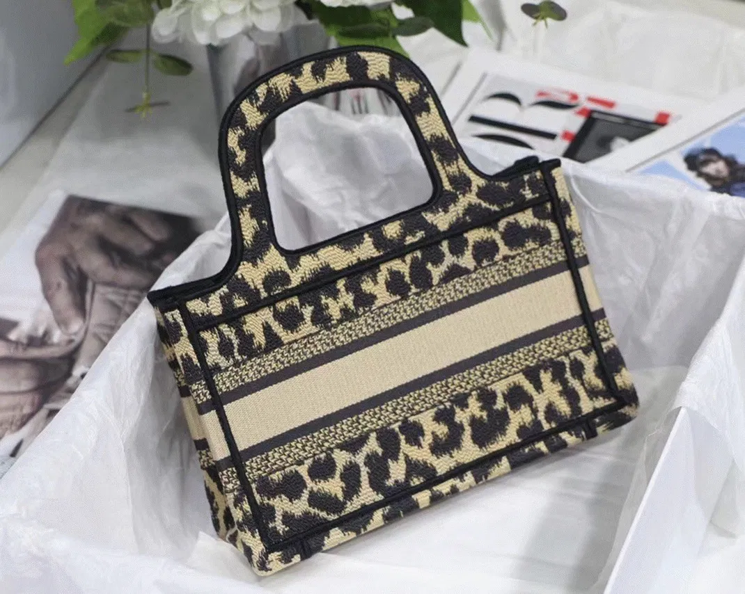 Dior Mini Book Tote Bag Knockoff in Beige Multicolor Mizza Embroidery — image 5