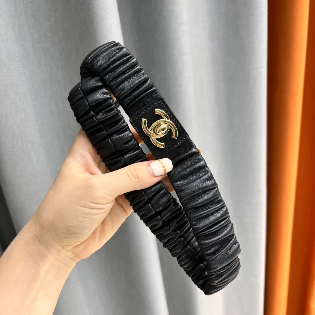 Lambskin Ruched CC Belt — image 5