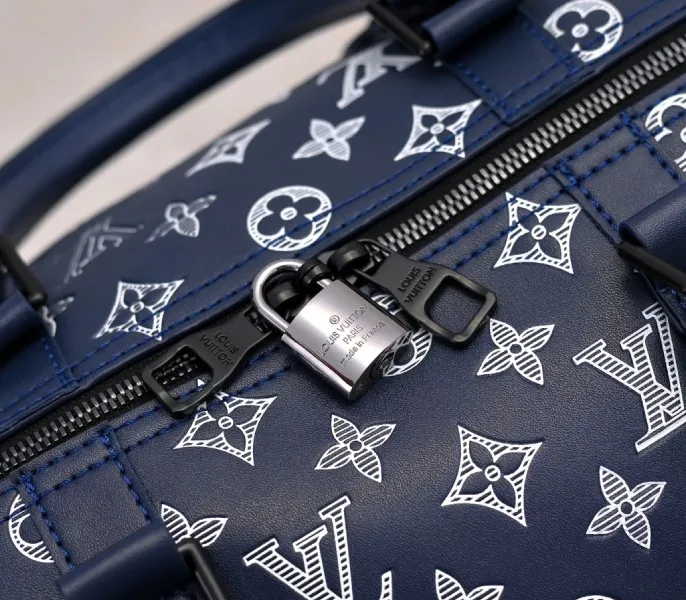 LV Monogram Shadow Keepall Bandouliere 50 In Navy Blue — image 7