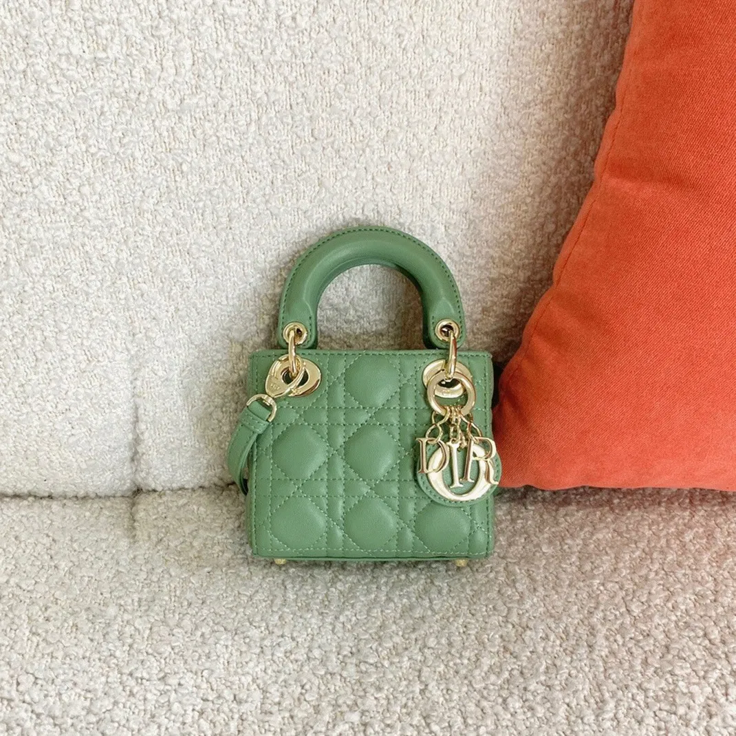 Dior Lady Dior Micro Bag Knockoff in Mint Cannage Lambskin — image 10