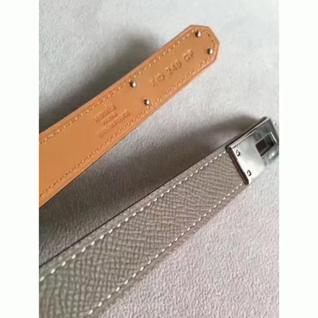 Etoupe epsom designer Hermes Kelly belt — image 5