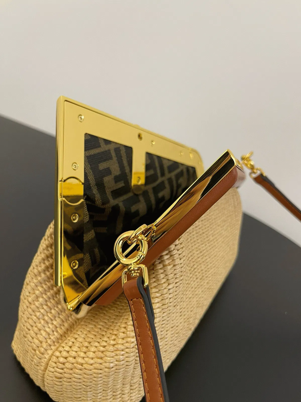 Top Quality Fendi First Small Bag in Natural Raffia Straw — image 9