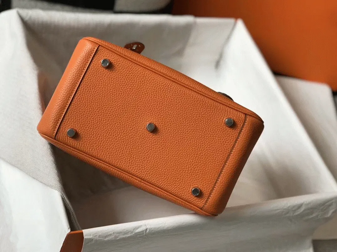 Copy Hermes Lindy 26cm handbag in orange — image 7