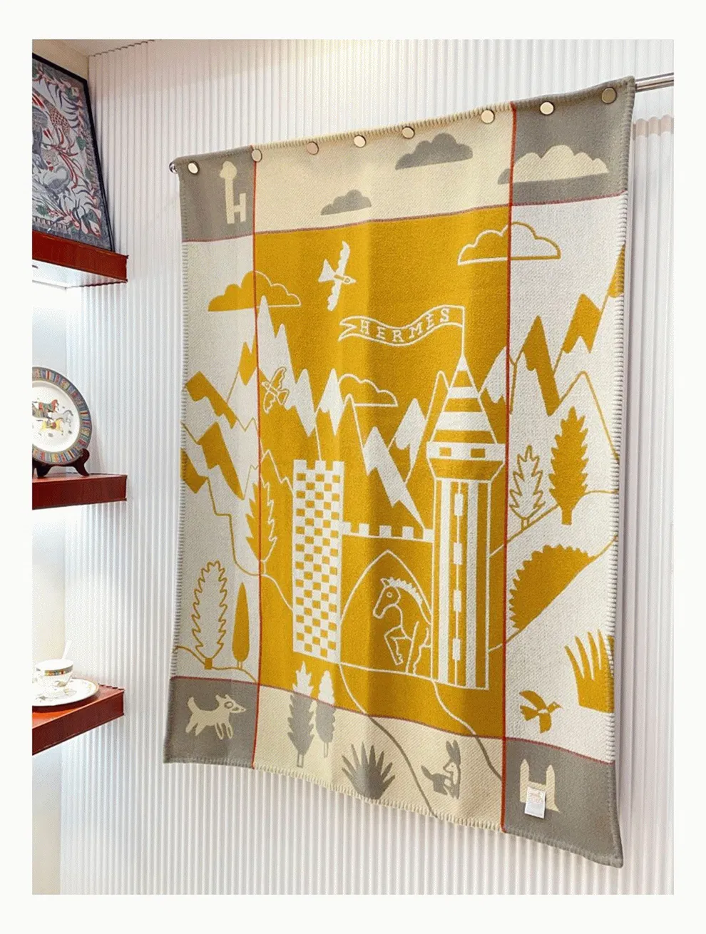 Hermes Avalon Epopee blanket in jaune wool and cashmere — image 2