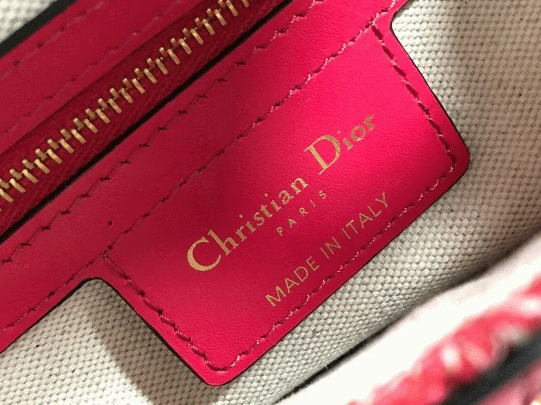 Dior Saddle Bag Imitation in Red Toile de Jouy Reverse Jacquard — image 10