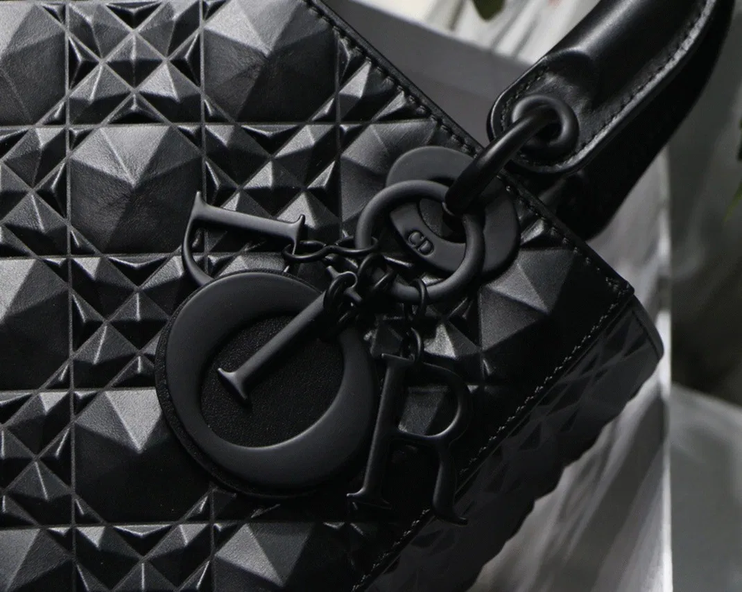 Dior Small Lady Dior My ABCDior Bag in Black Calfskin with Diamond Motif — image 4