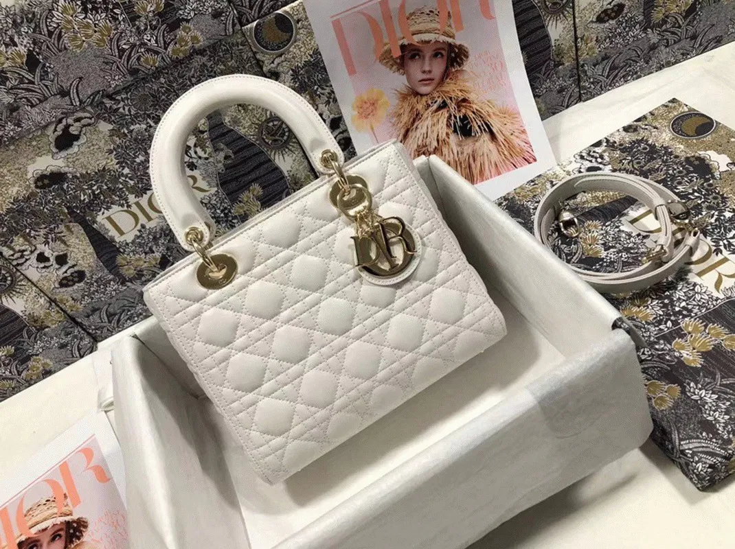 Dior Lady Dior Medium Bag in White — image 9