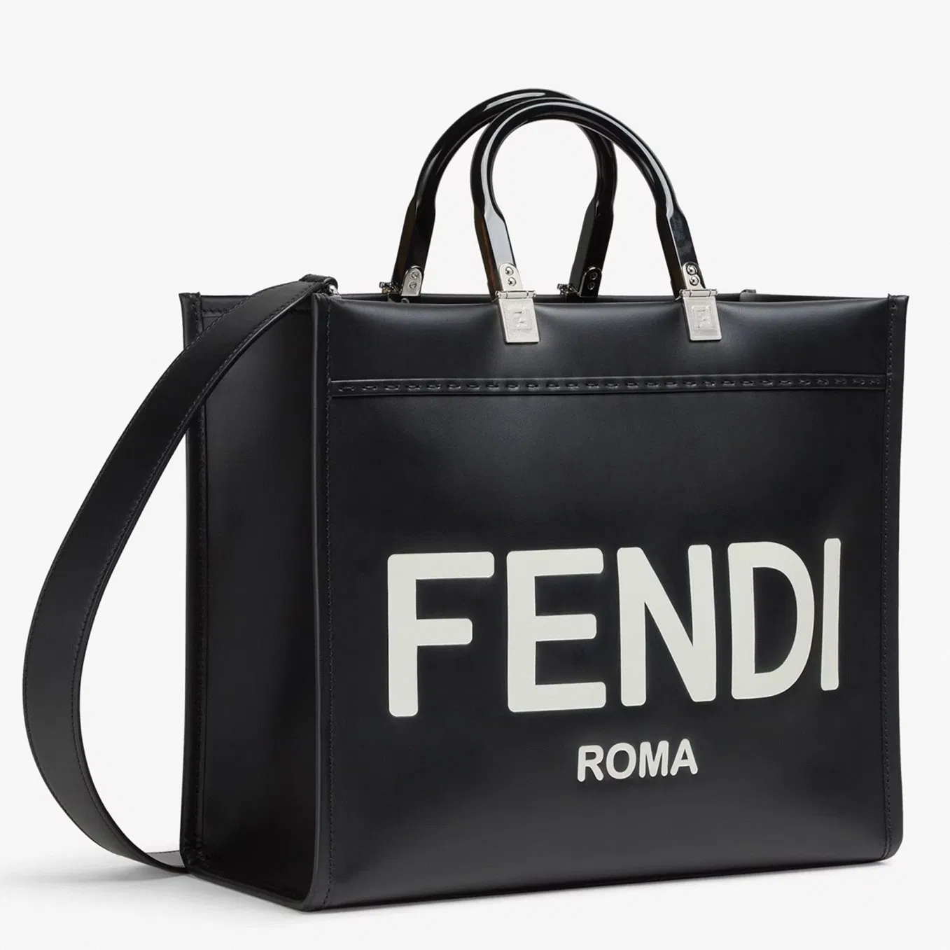 Top Quality Knockoff Fendi Sunshine Medium Tote Bag In Noir Calfskin