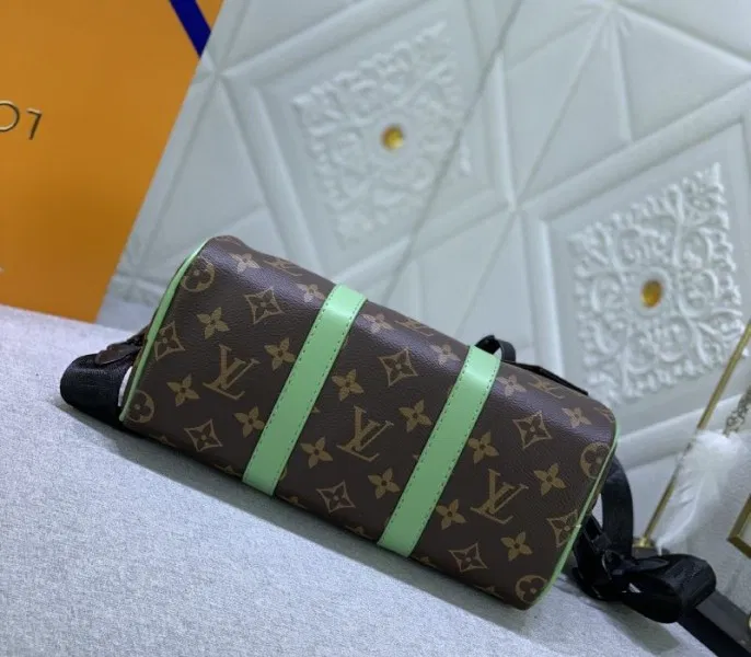 Louis Vuitton Monogram Macassar Canvas Keepall Bandouliere 25 In Minty Green — image 4