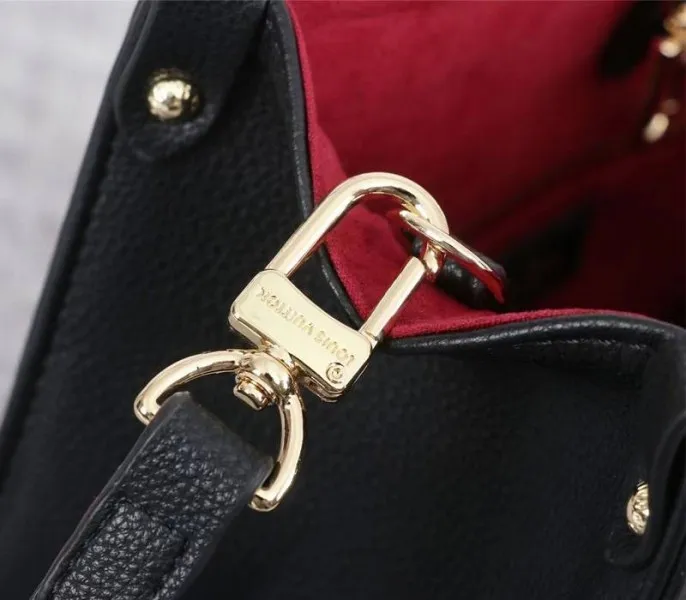Louis Vuitton Bicolor Monogram Empreinte Leather Onthego PM Bag In Black And Beige — image 7