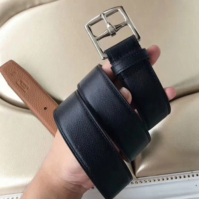 Black epsom leather Hermes Etriviere belt