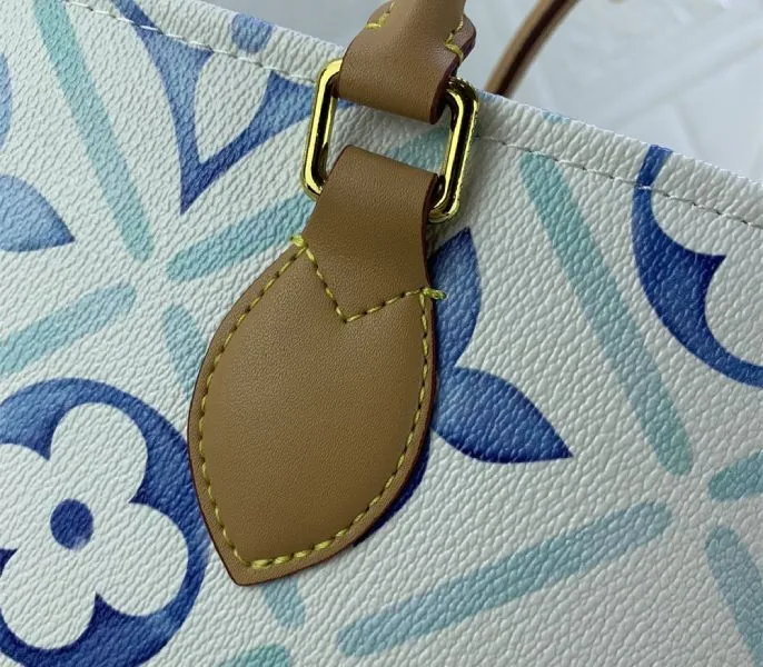 Louis Vuitton LV By The Pool Monogram Tiles Canvas Onthego MM Tote In Lagoon Blue — image 5