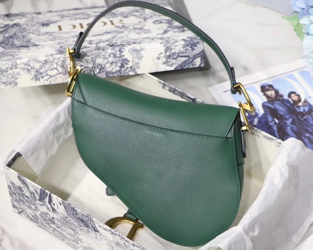 Dior Saddle Bag in Green Grained Calfskin — image 2