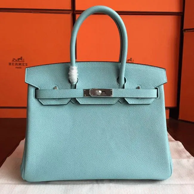 AAAAA Quality Blue Atoll Hermes Birkin 30cm Luxury