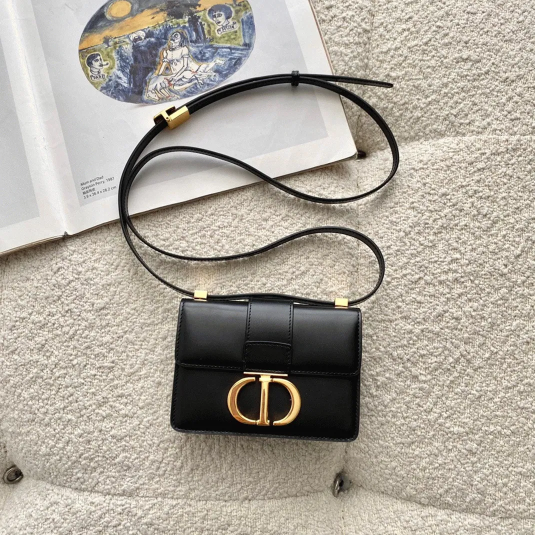 Dior 30 Montaigne Micro Bag in Black Box Calfskin — image 6