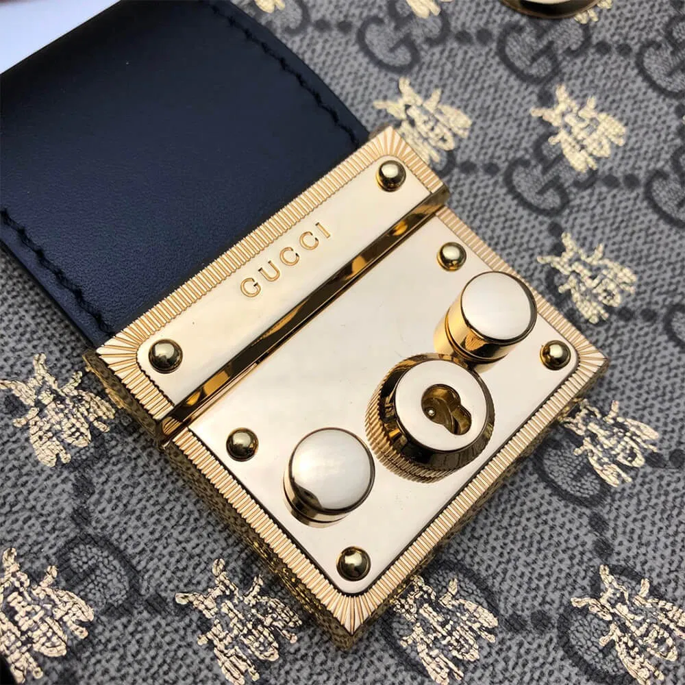 GG Padlock small GG bees shoulder bag — image 5