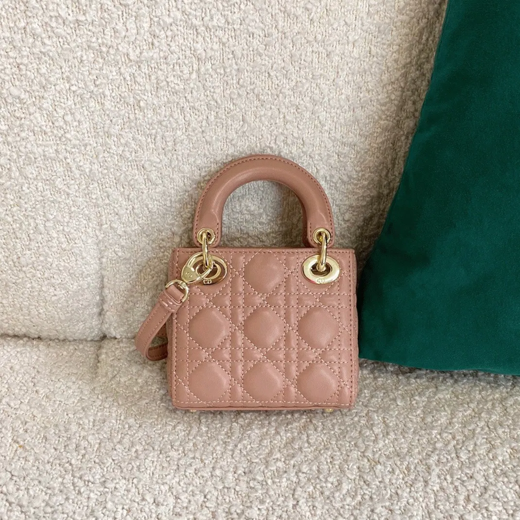 Dior Lady Dior Micro Bag in Poudre Cannage Lambskin — image 7