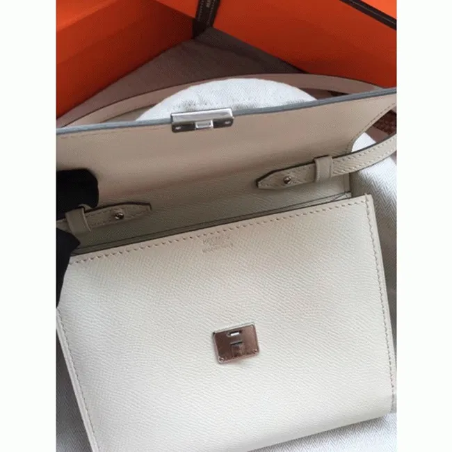 White top knockoff Hermes Clic wallet with strap — image 2