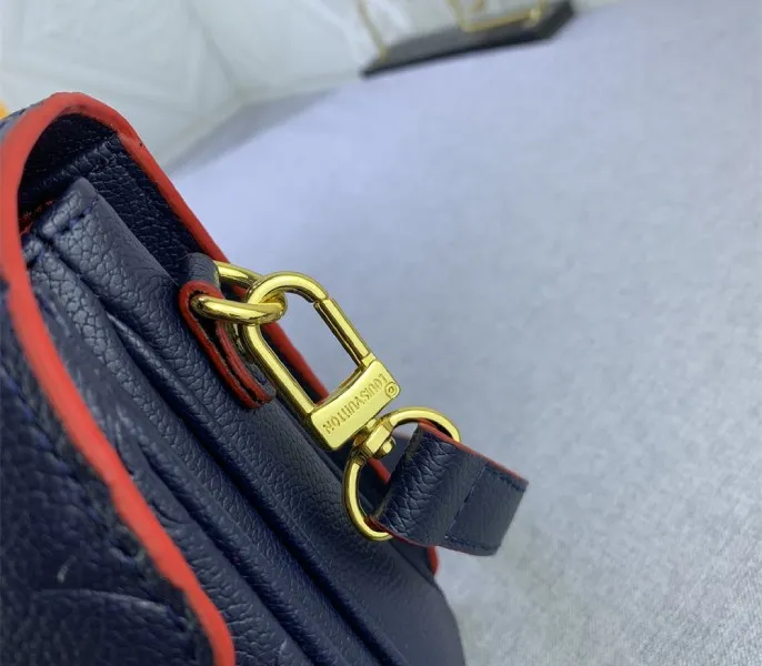 LV Monogram Empreinte Leather Metis In Navy Blue And Red — image 7
