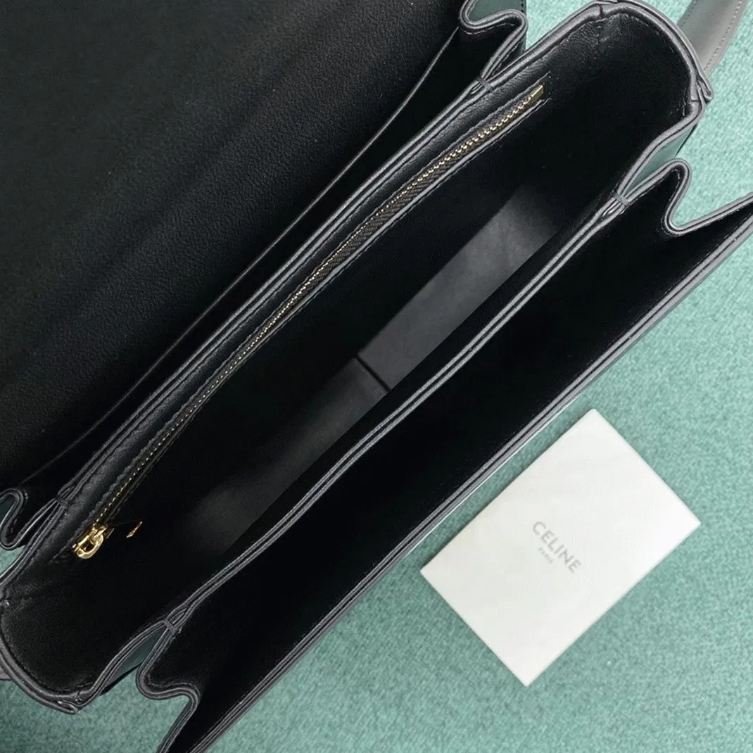 Top Quality Celine Triomphe Medium Bag In Black — image 12