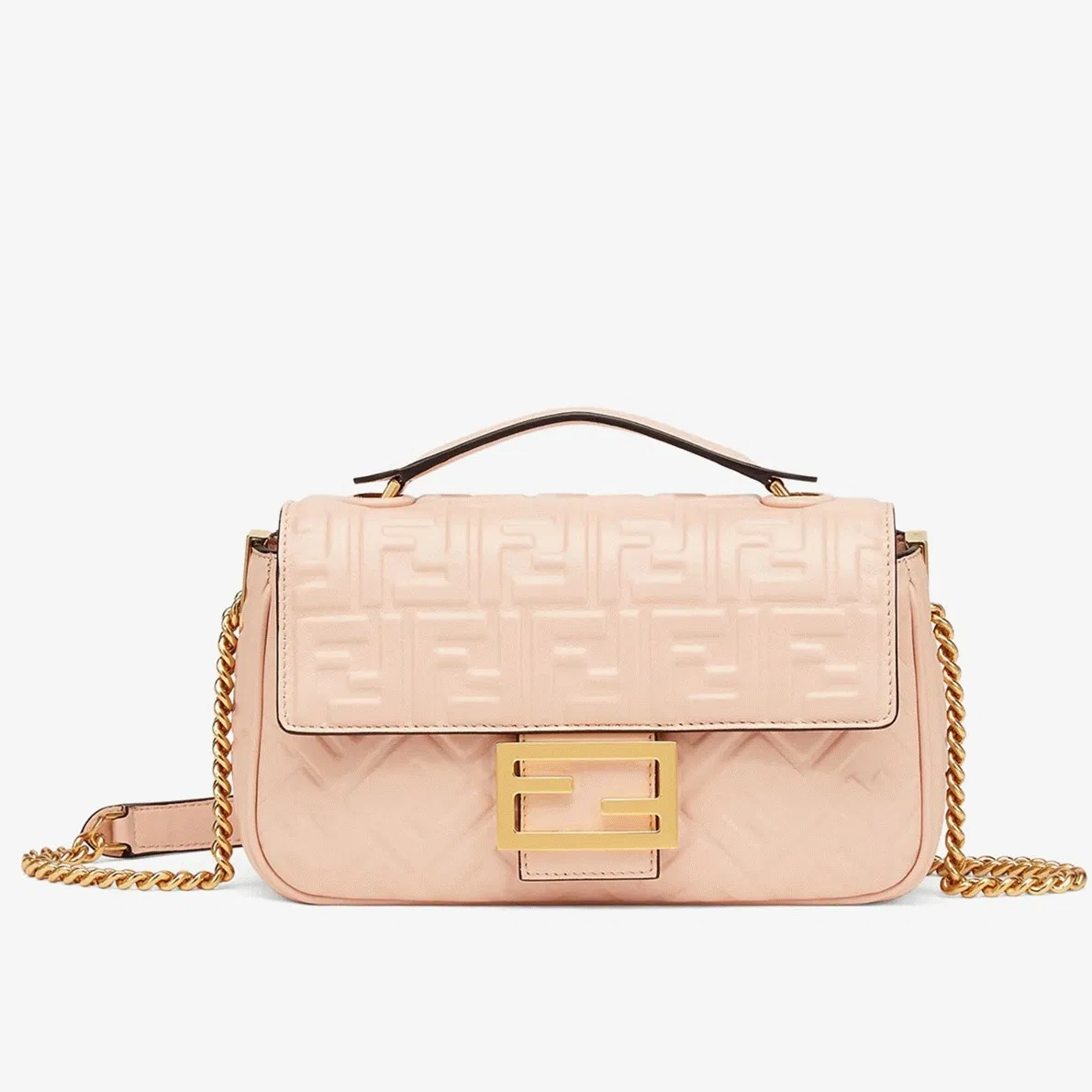 Top Quality Fendi Baguette Chain Midi Bag In Powder
