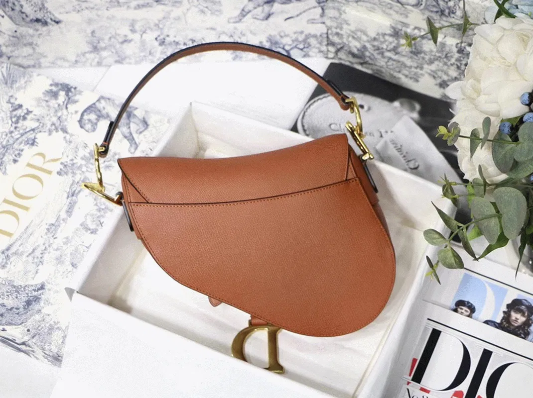 Dior Saddle Bag in Dark Tan Grained Calfskin — image 7