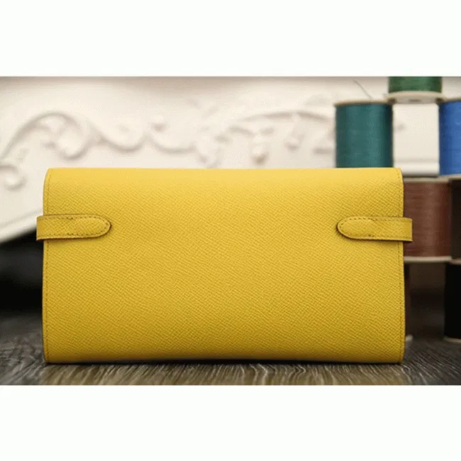 Yellow Hermes Kelly Longue wallet — image 8