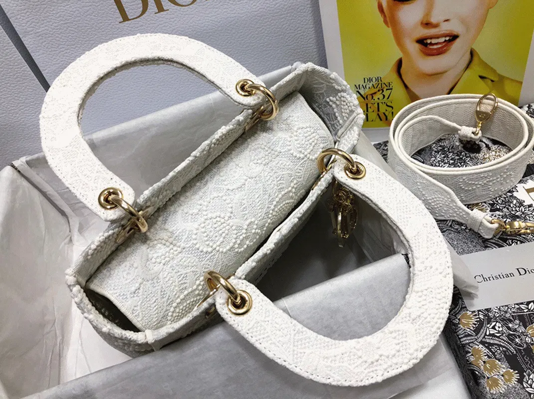 Dior Lady D-Lite Medium Bag in Embroidery with Macrame Effect — image 6