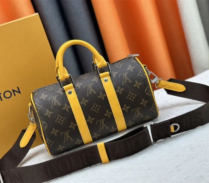 Louis Vuitton Monogram Macassar Canvas Keepall Bandouliere 25 In Safran Yellow — image 4