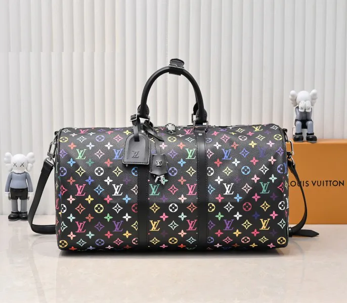 LV X TM Multicolored Keepall Bandouliere 50 In Black