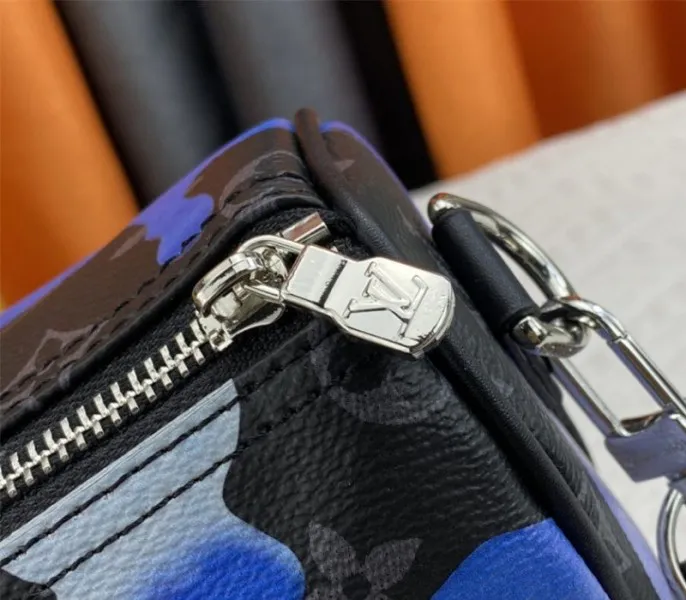 Louis Vuitton Monogram Eclipse Keepall Bandouliere 25 Travel Bag In Blue And Purple Sunrise — image 8