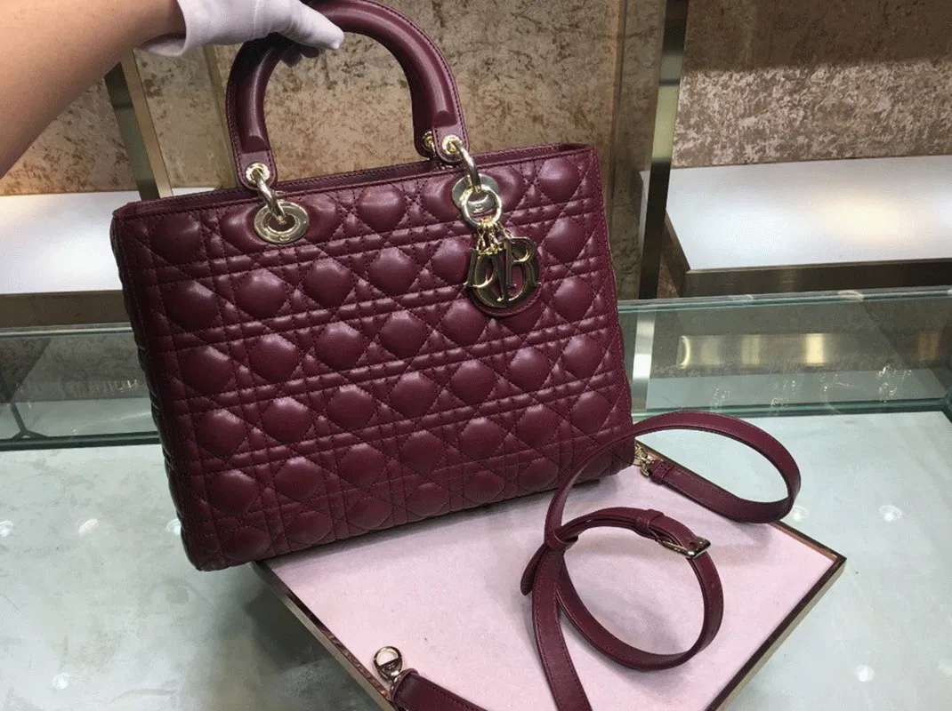 Dior Lady Dior Large Bag in Bordeaux — image 3