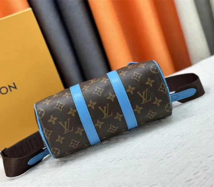 Louis Vuitton Monogram Macassar Canvas Keepall Bandouliere 25 In Gaston Blue — image 5