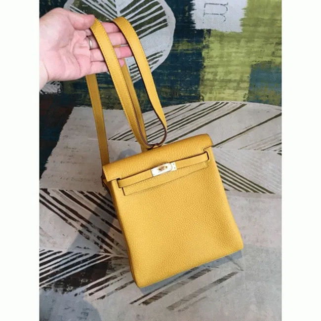 Yellow Clemence Hermes Kelly Ado PM Backpack — image 2