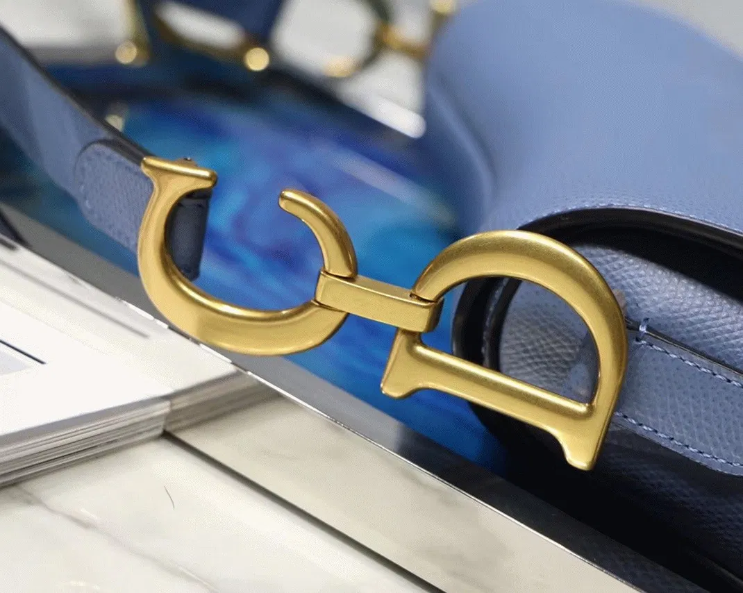 Dior Saddle Bag Knockoff in Denim Blue Grained Calfskin — image 7