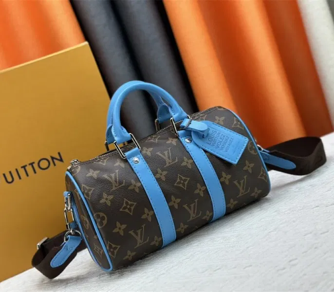 Louis Vuitton Monogram Macassar Canvas Keepall Bandouliere 25 In Gaston Blue — image 2