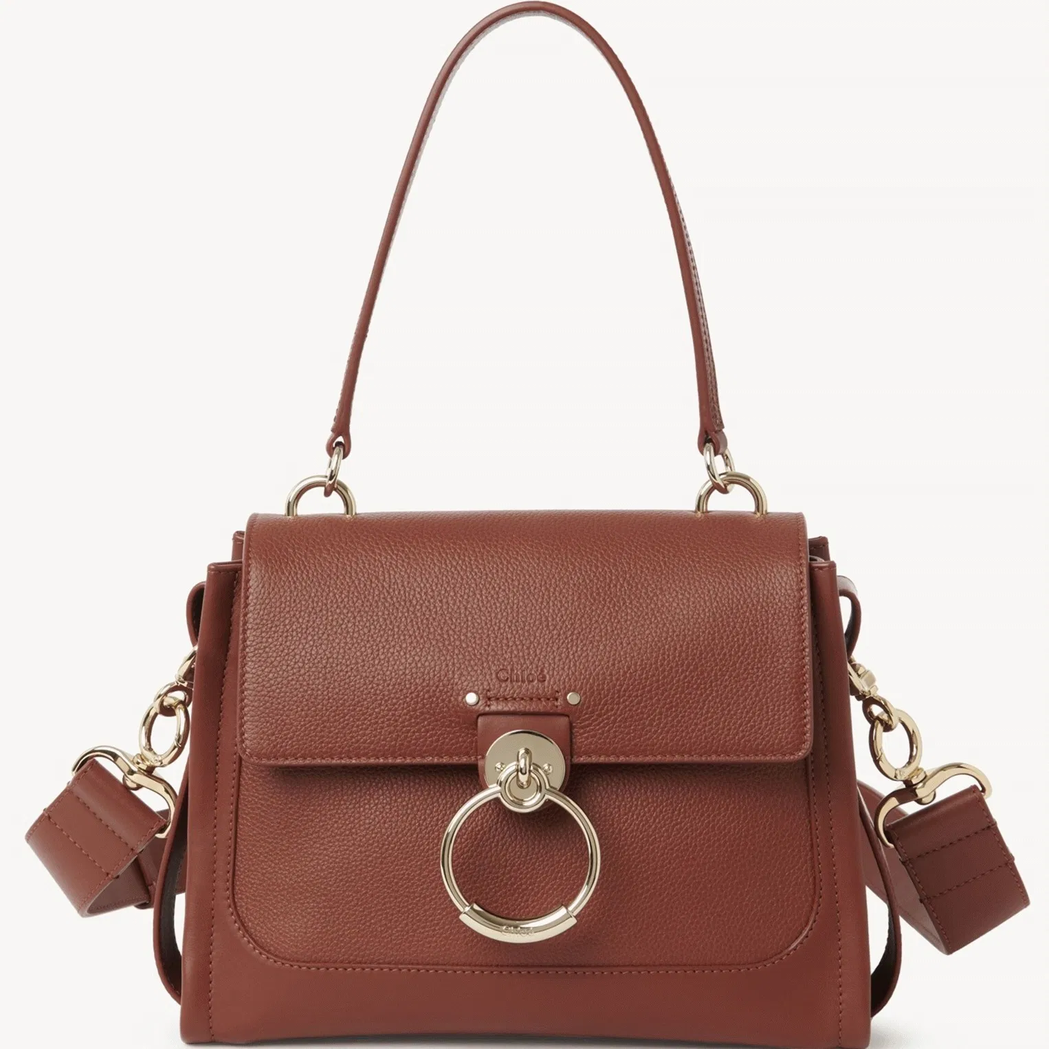 Top Quality Chloe Small Tess Day Bag In Caramel Grained Leather