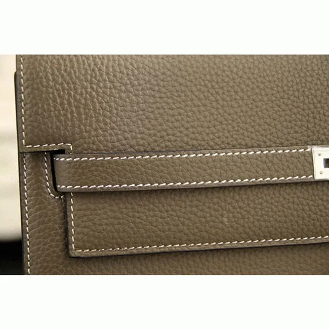 Grey Calf Leather Hermes Kelly Depeche 38cm Briefcase Elegant Bag — image 4