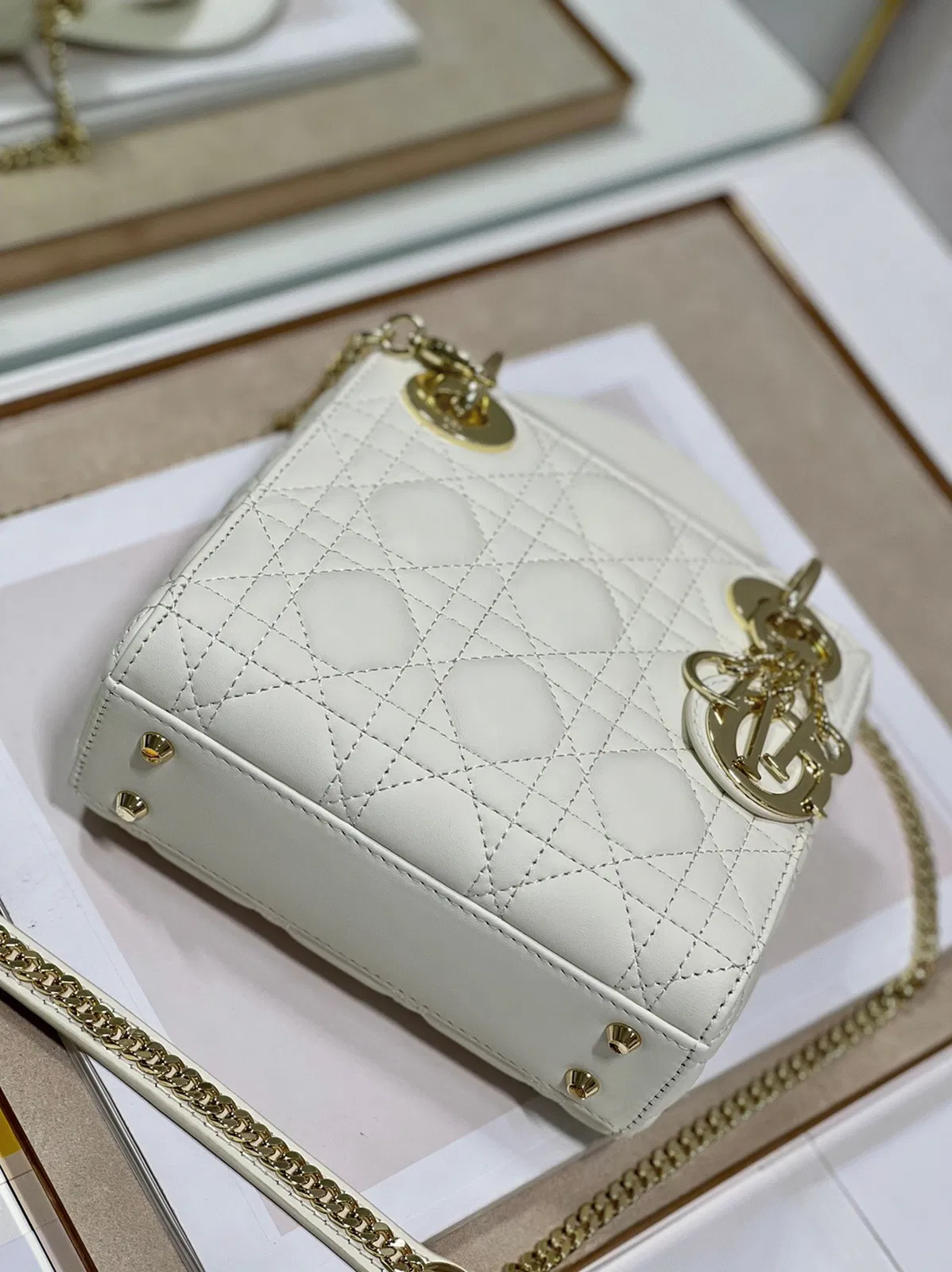 Dior Lady Dior Mini Bag in White — image 9