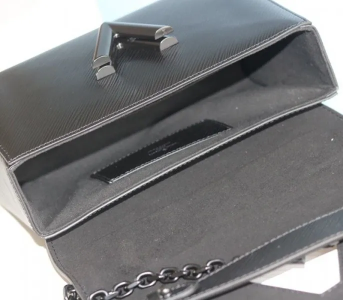 Louis Vuitton Epi Leather Twist MM Canvas Trompe loeil Braid Bag In All Black — image 8