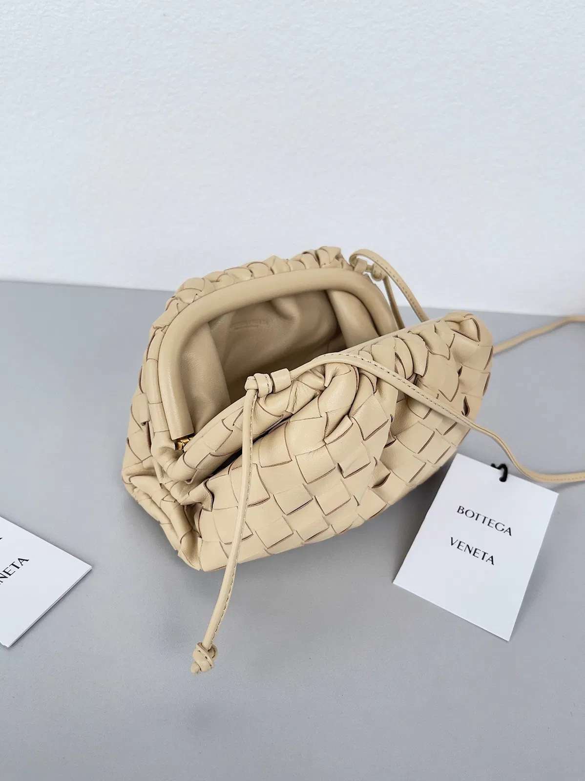 Knockoff Bottega Veneta Mini Pouch with Strap Porridge — image 2