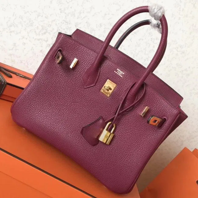 Ruby Hermes Birkin 25cm AAA Handbag
